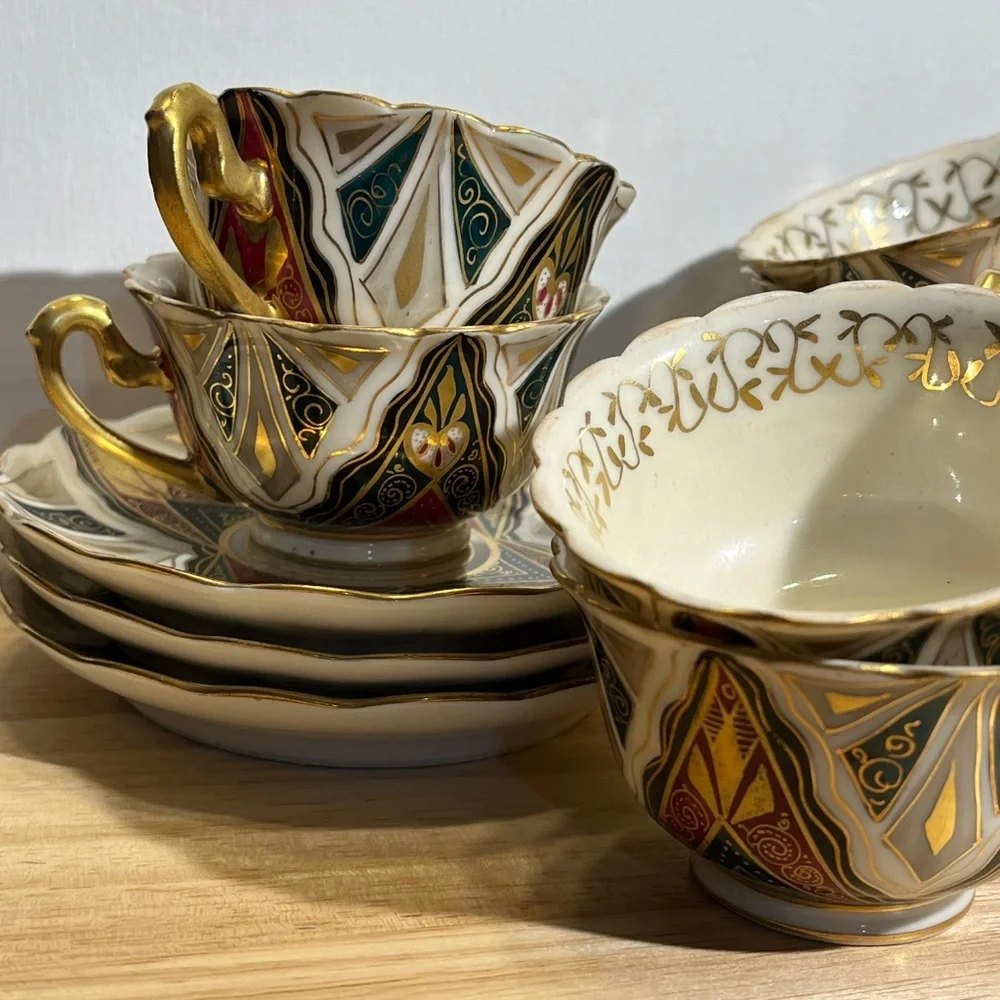 VINTAGE SET OF 6 CUPS & SAUCERS ROYAL VIENNA SUCCESSION AUSTRIA ALHAMBRA